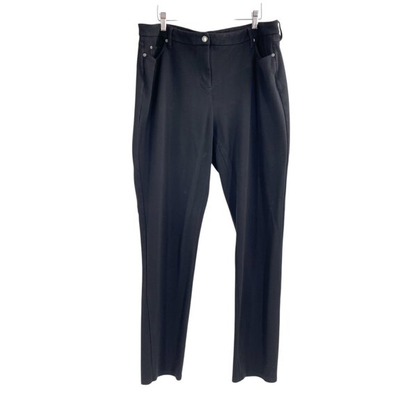Eileen Fisher Black Tencel Lyocell Skinny Pants Womens Size 18W Neutral Classic - Picture 1 of 8